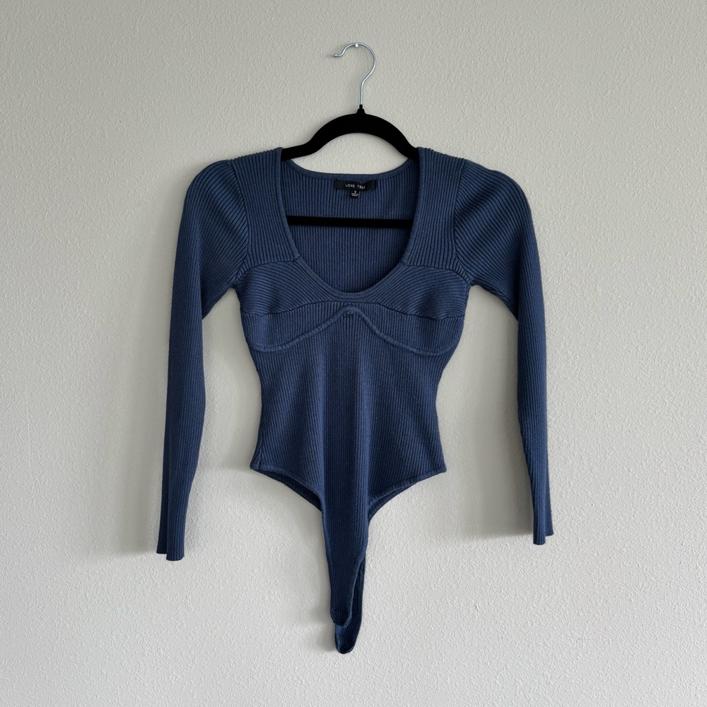 Knitted bodysuit long sleeve top